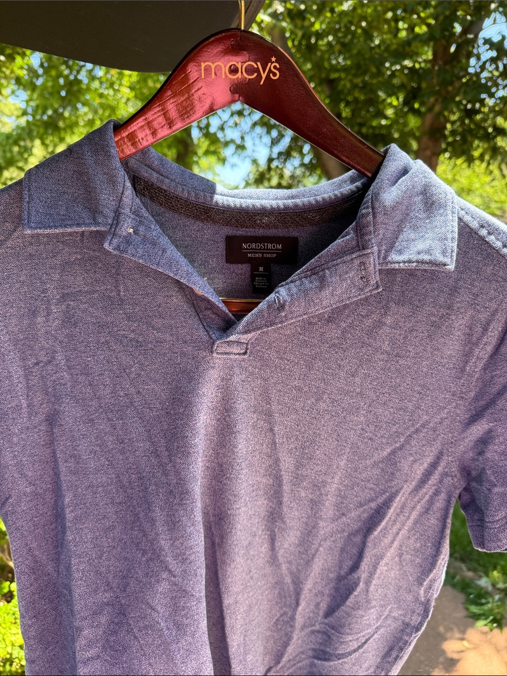 Nordstrom Men’s Heathered Light Blue Polo